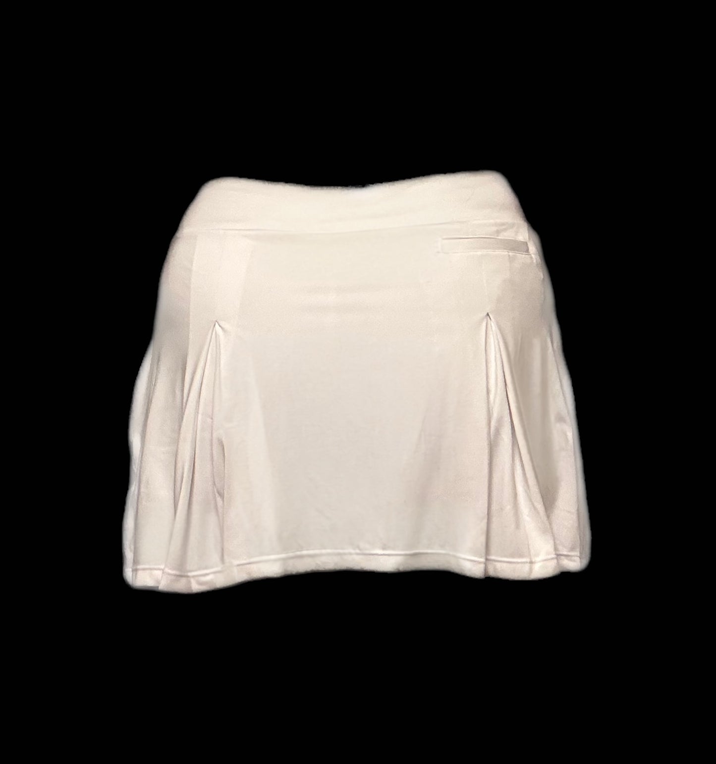 Ladies White Pleated Tail Skort