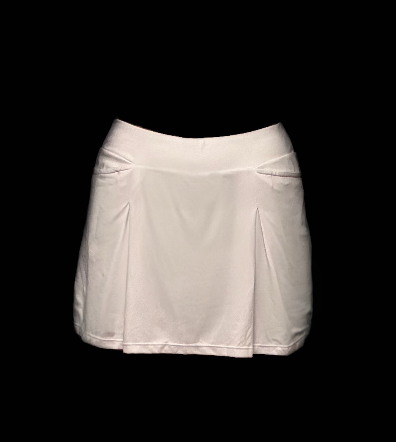 Ladies White Pleated Tail Skort