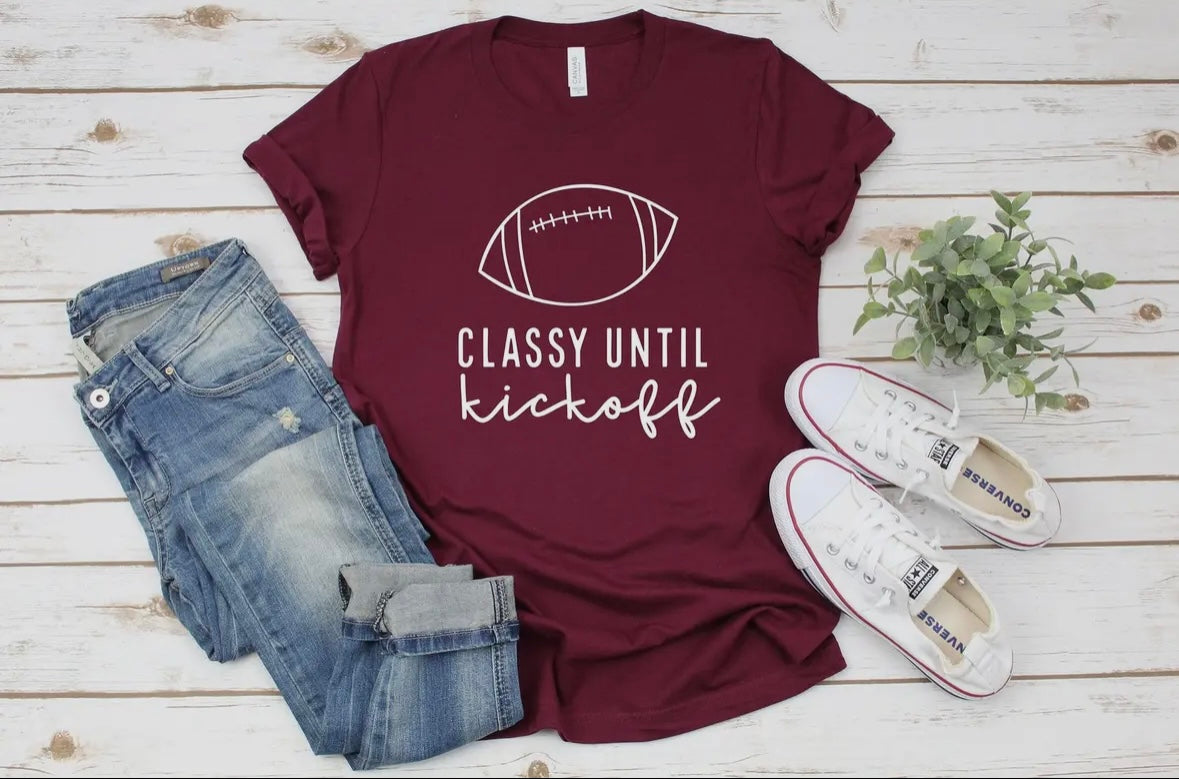 Ladies Classy Until Kick Off Tee