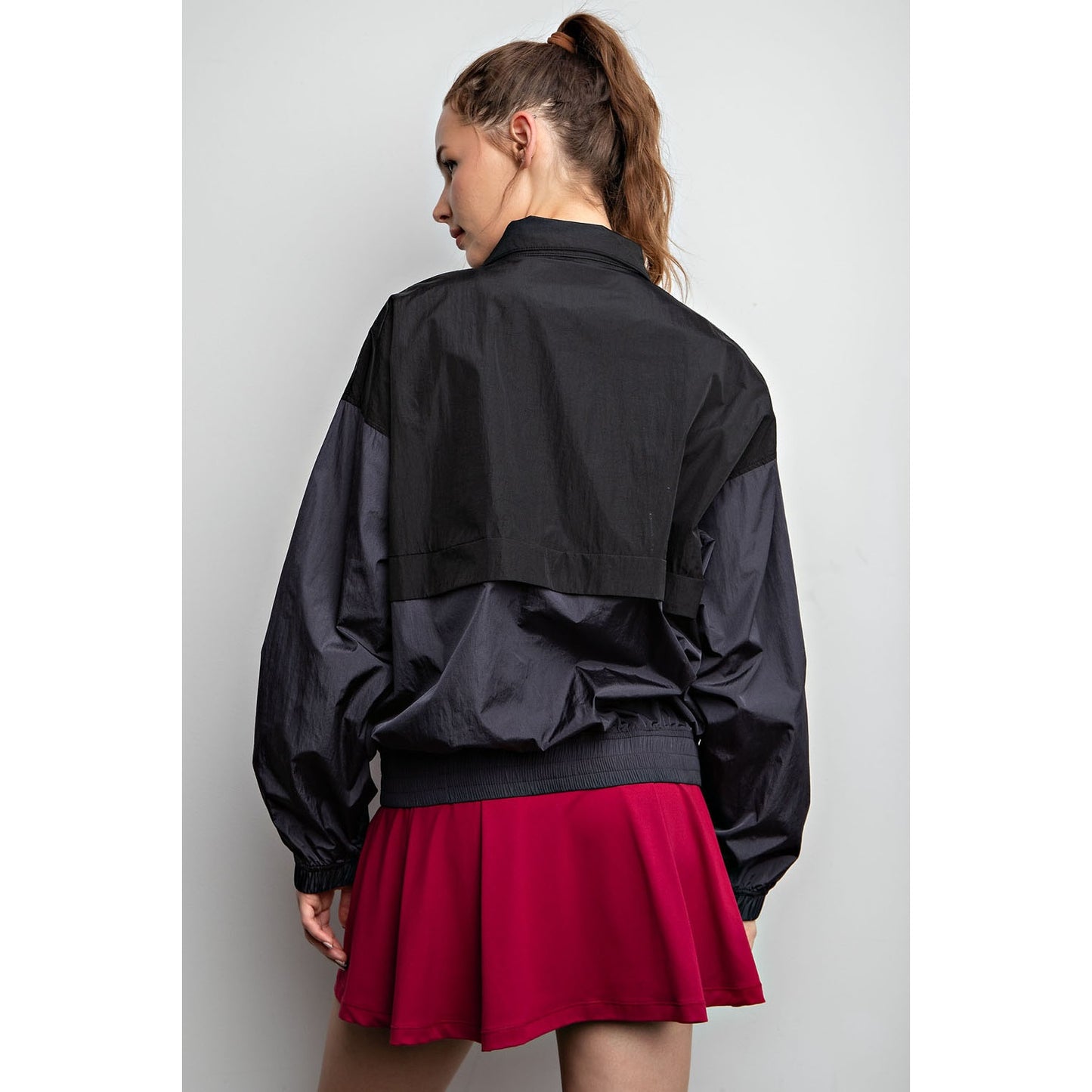 Ladies Parachute Half Zip Color Block Pullover
