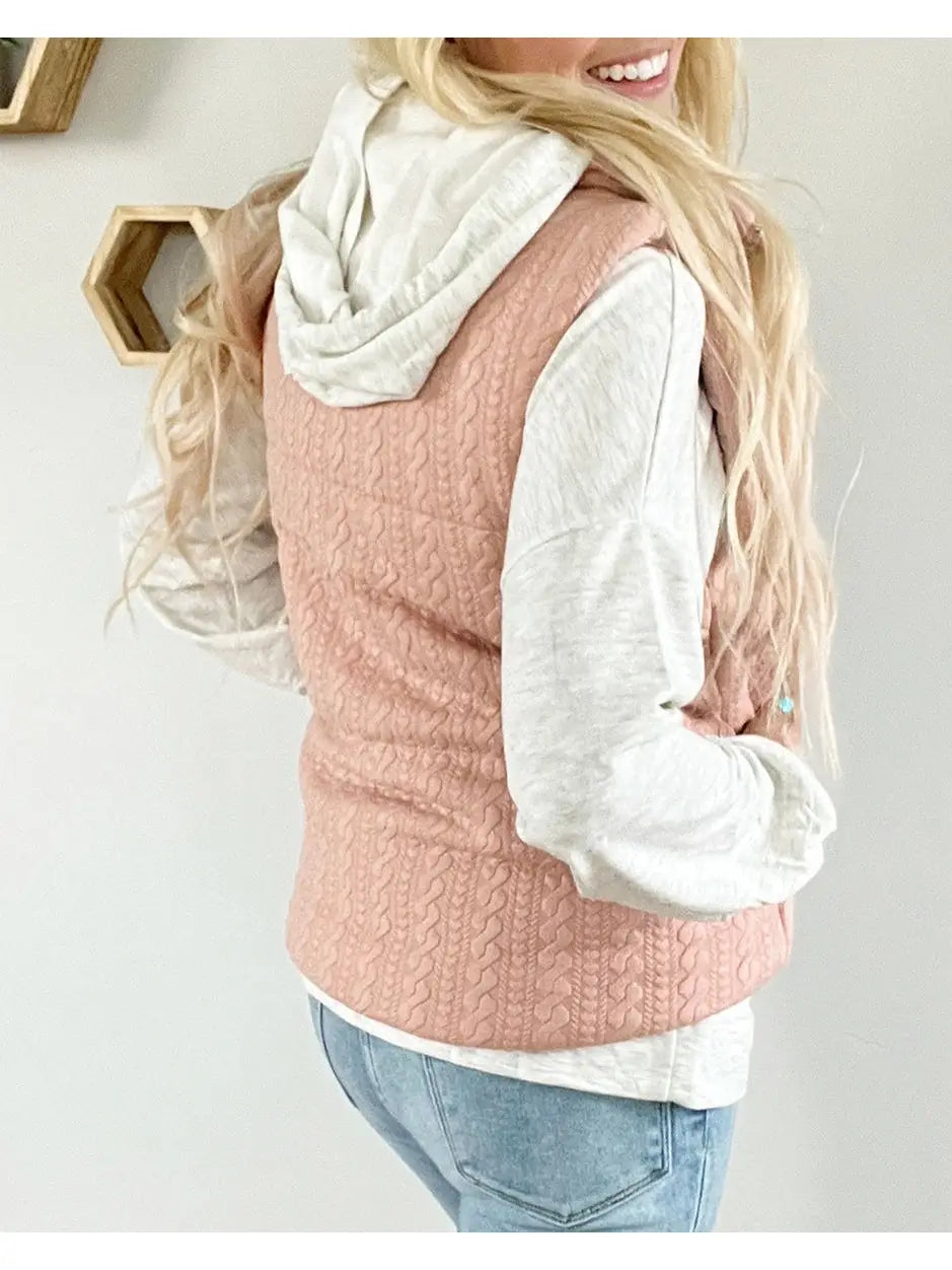 Cable Textured Vest Jacket