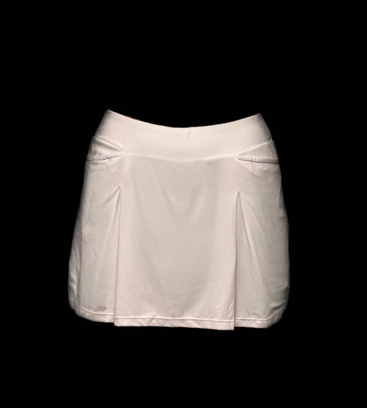 Ladies White Pleated Tail Skort