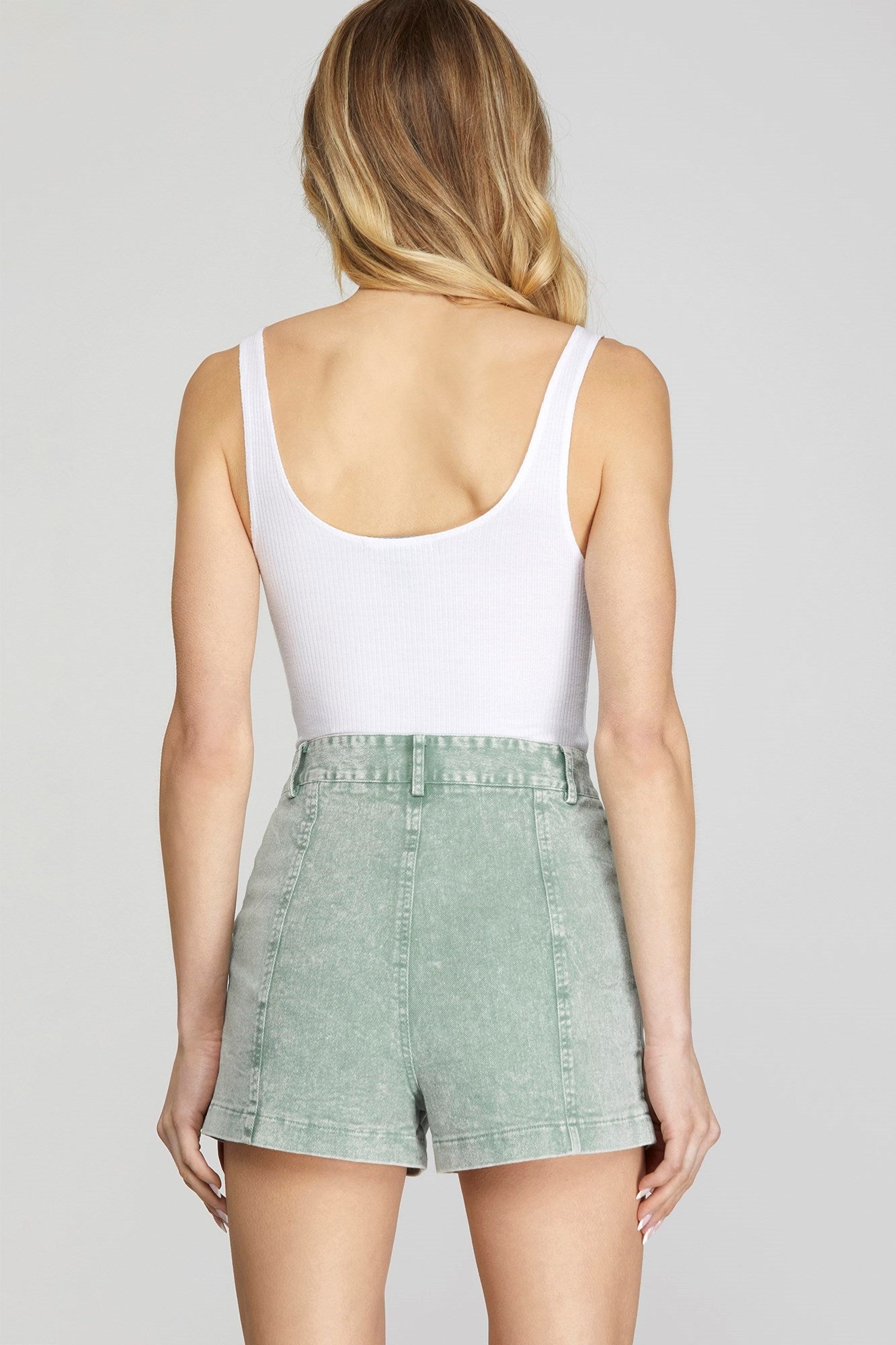 STRETCH TWILL WASH SHORTS WITH SIDE POCKETS