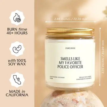 Favorite Police Officer Candle For Officers Law Enforcement White Tea + Jasmine